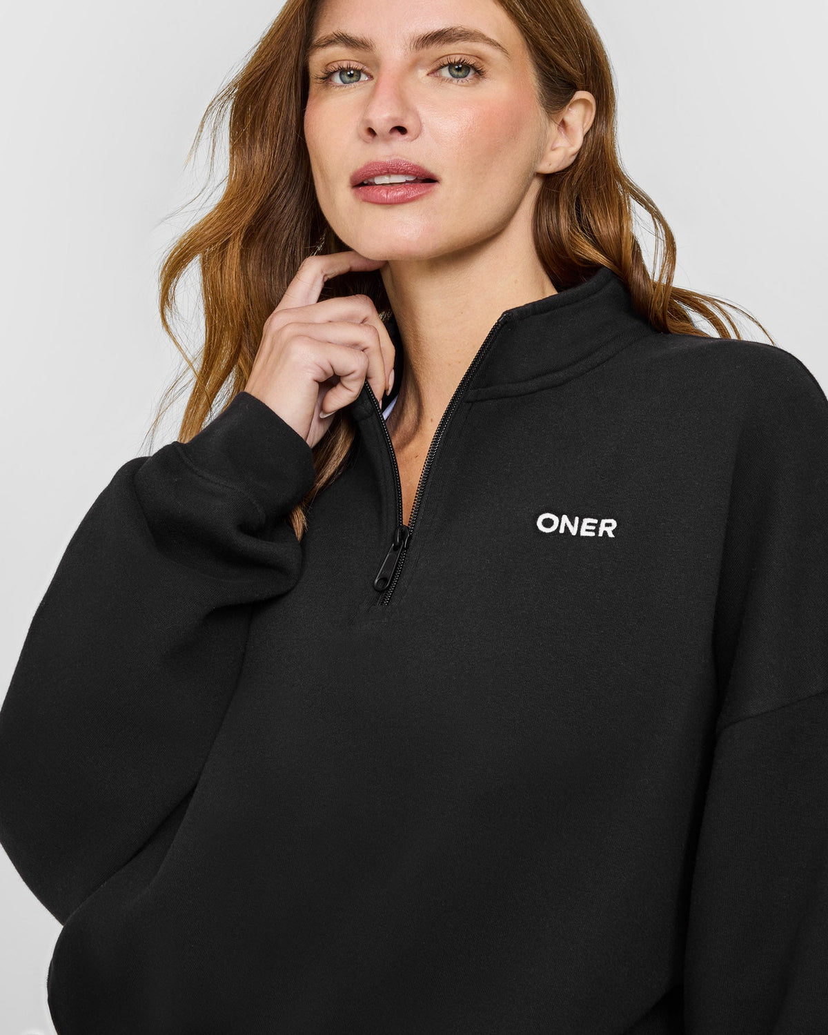 Oner Active Mid Weight 1/4 Zip Sweatshirt | Soft Black