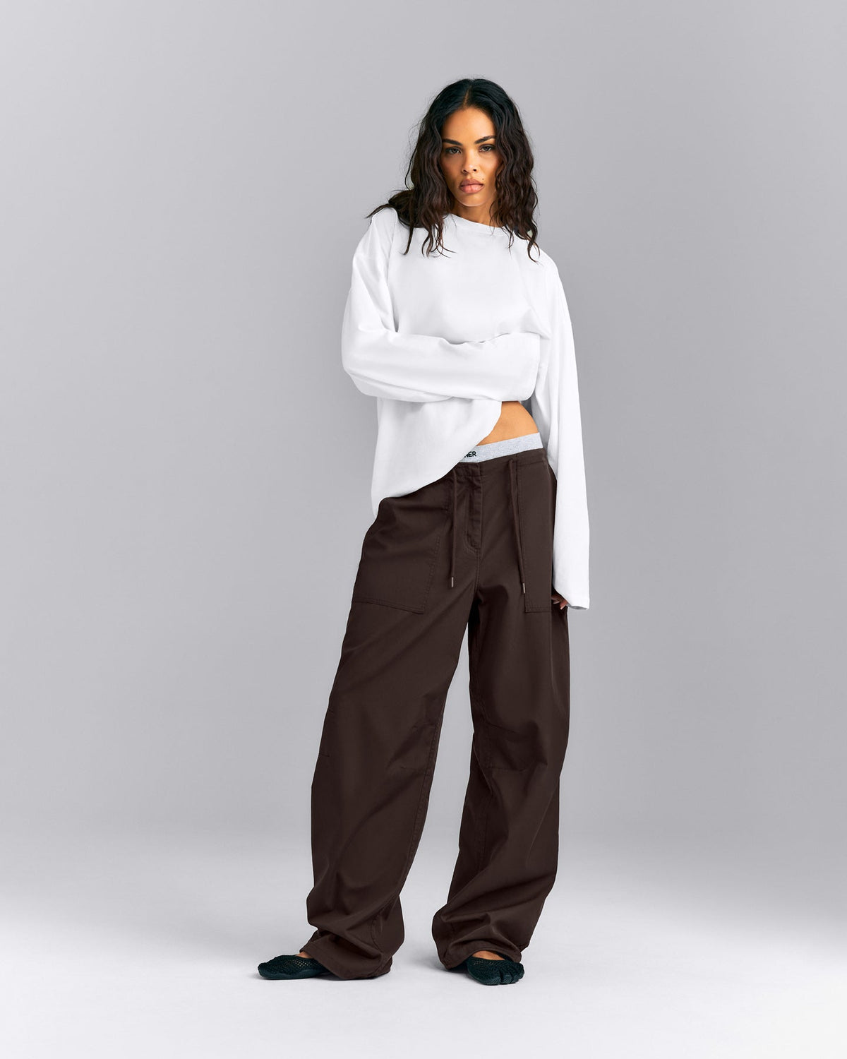 Oner Active Oversized Cotton Long Sleeve Top | White