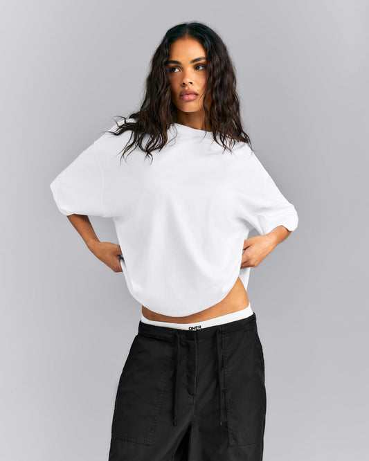 Oner Active Oversized Cotton Short Sleeve T-Shirt | White
