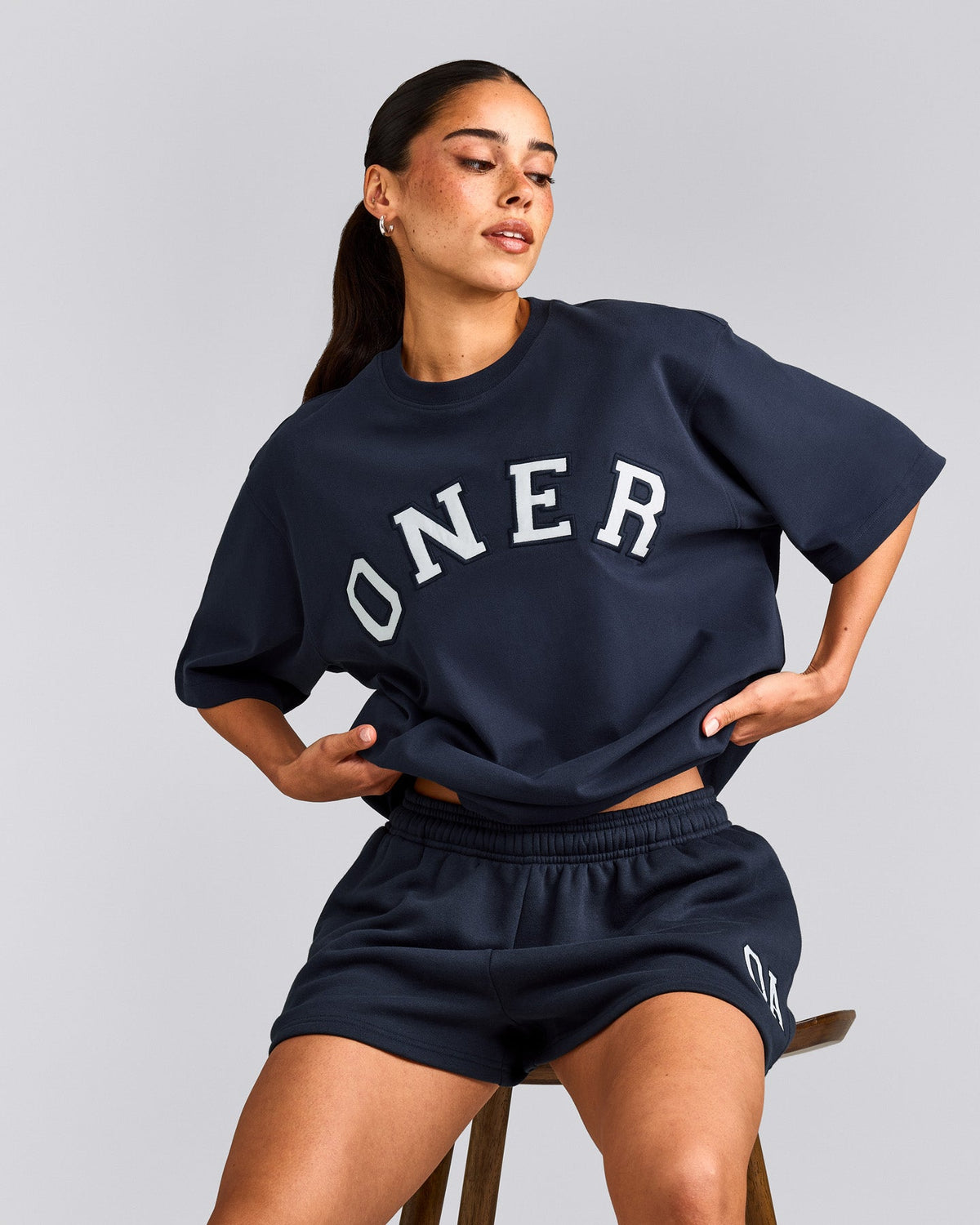 Oner Active Oversized Girlfriend Washed T-Shirt | True Blue