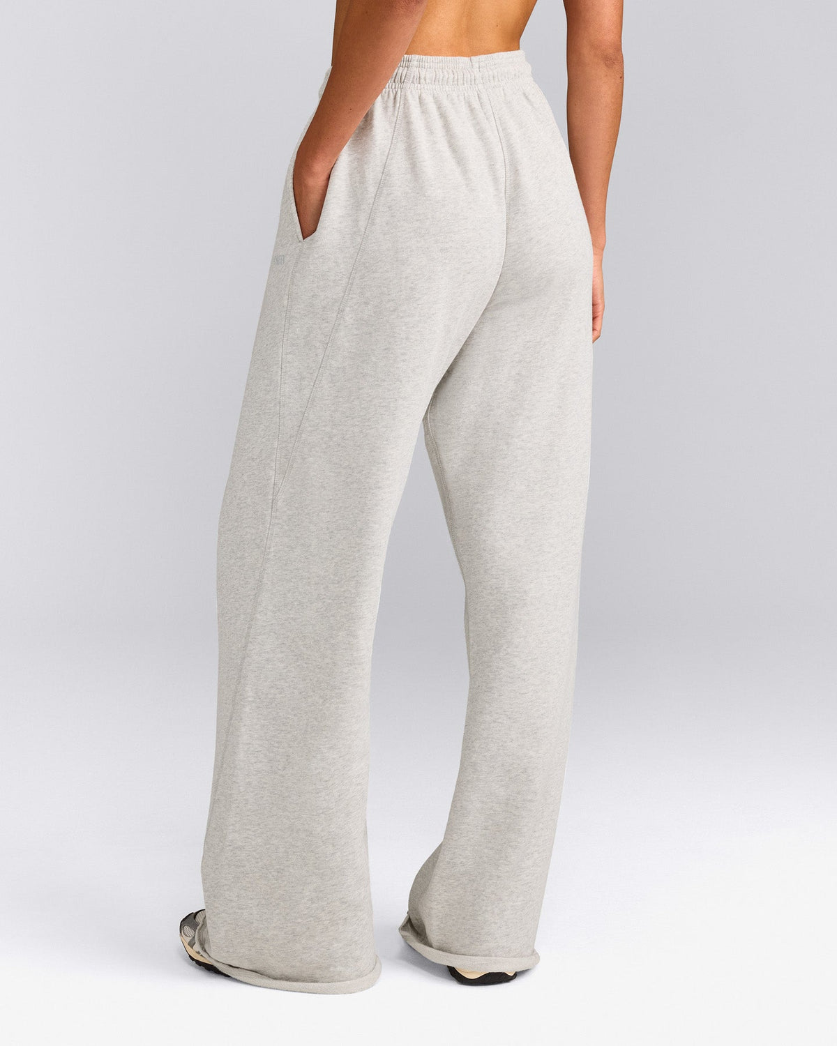 Oner Active Cotton Vintage Lounge Wide Leg Sweatpants | Light Gray Marl