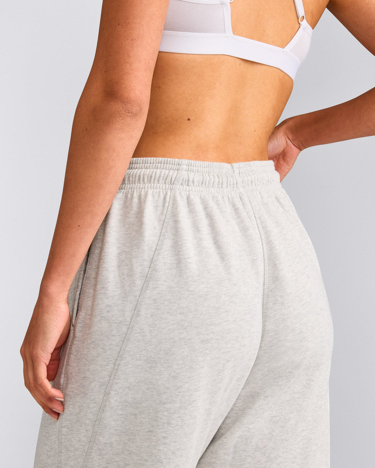 Oner Active Cotton Vintage Lounge Wide Leg Sweatpants | Light Gray Marl