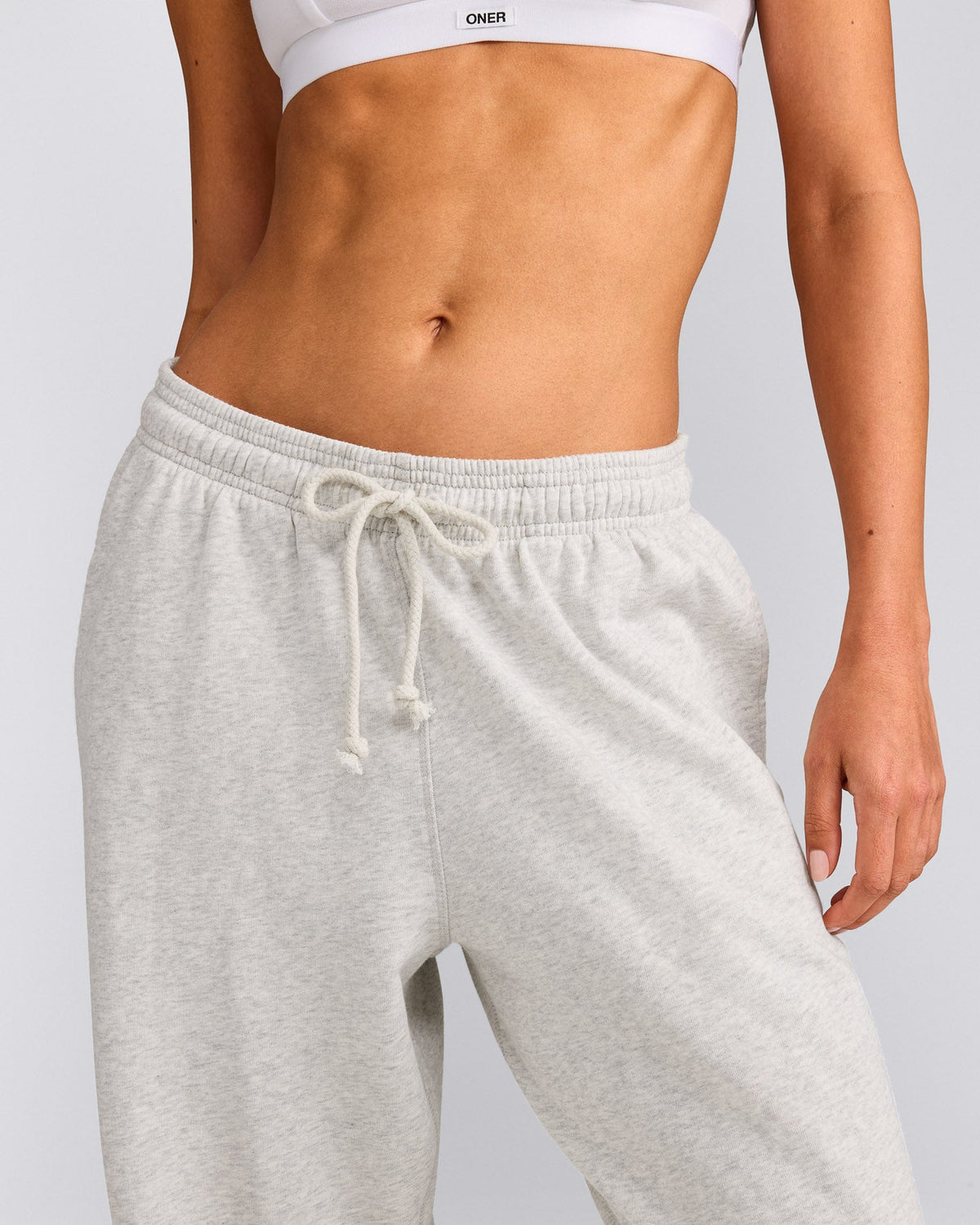 Oner Active Cotton Vintage Lounge Wide Leg Sweatpants | Light Gray Marl