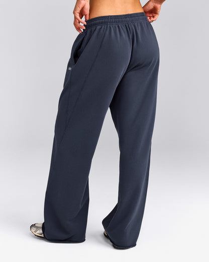 Oner Active Cotton Vintage Lounge Wide Leg Sweatpants | Washed True Blue