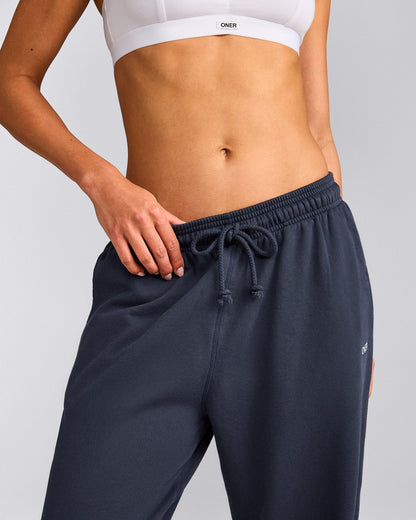 Oner Active Cotton Vintage Lounge Wide Leg Sweatpants | Washed True Blue