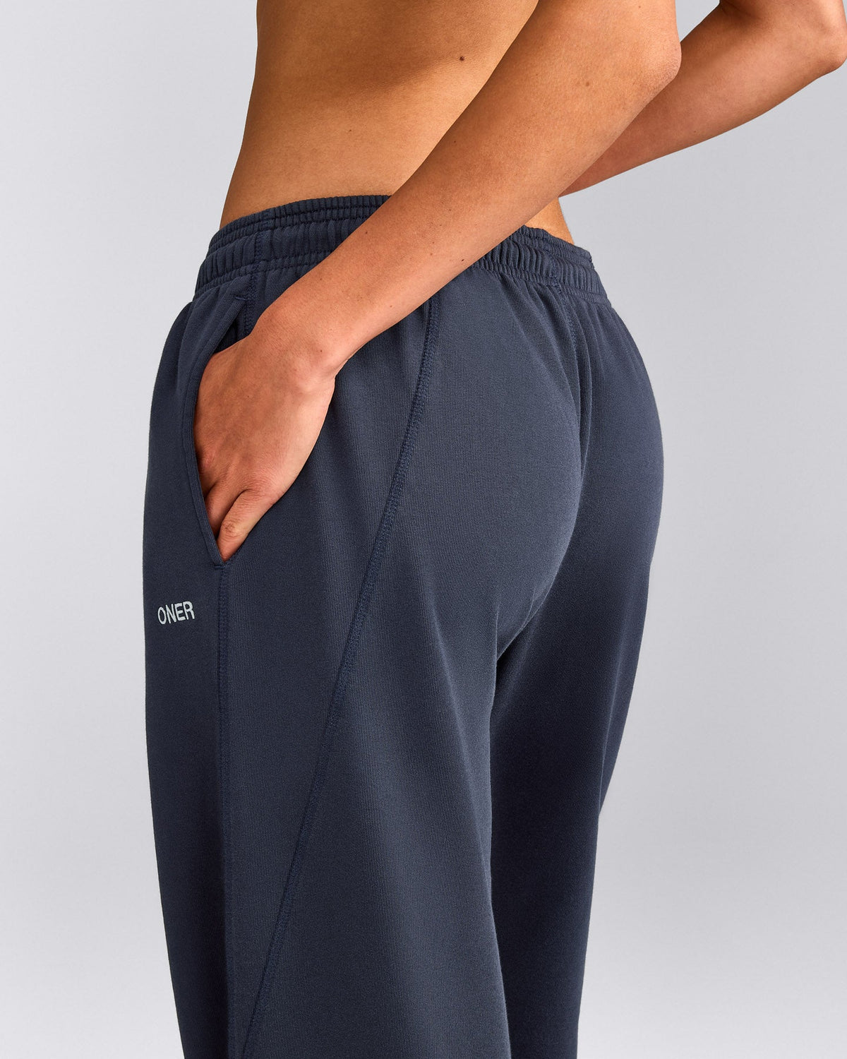 Oner Active Cotton Vintage Lounge Wide Leg Sweatpants | Washed True Blue