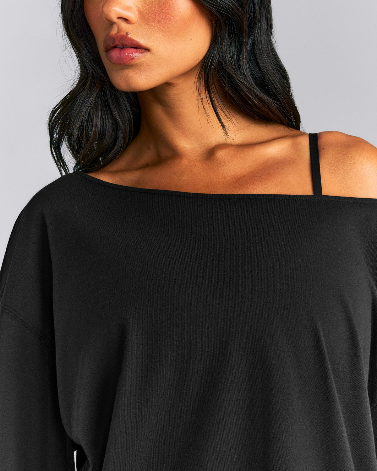 Oner Active Slouchy One Shoulder T-Shirt | Black