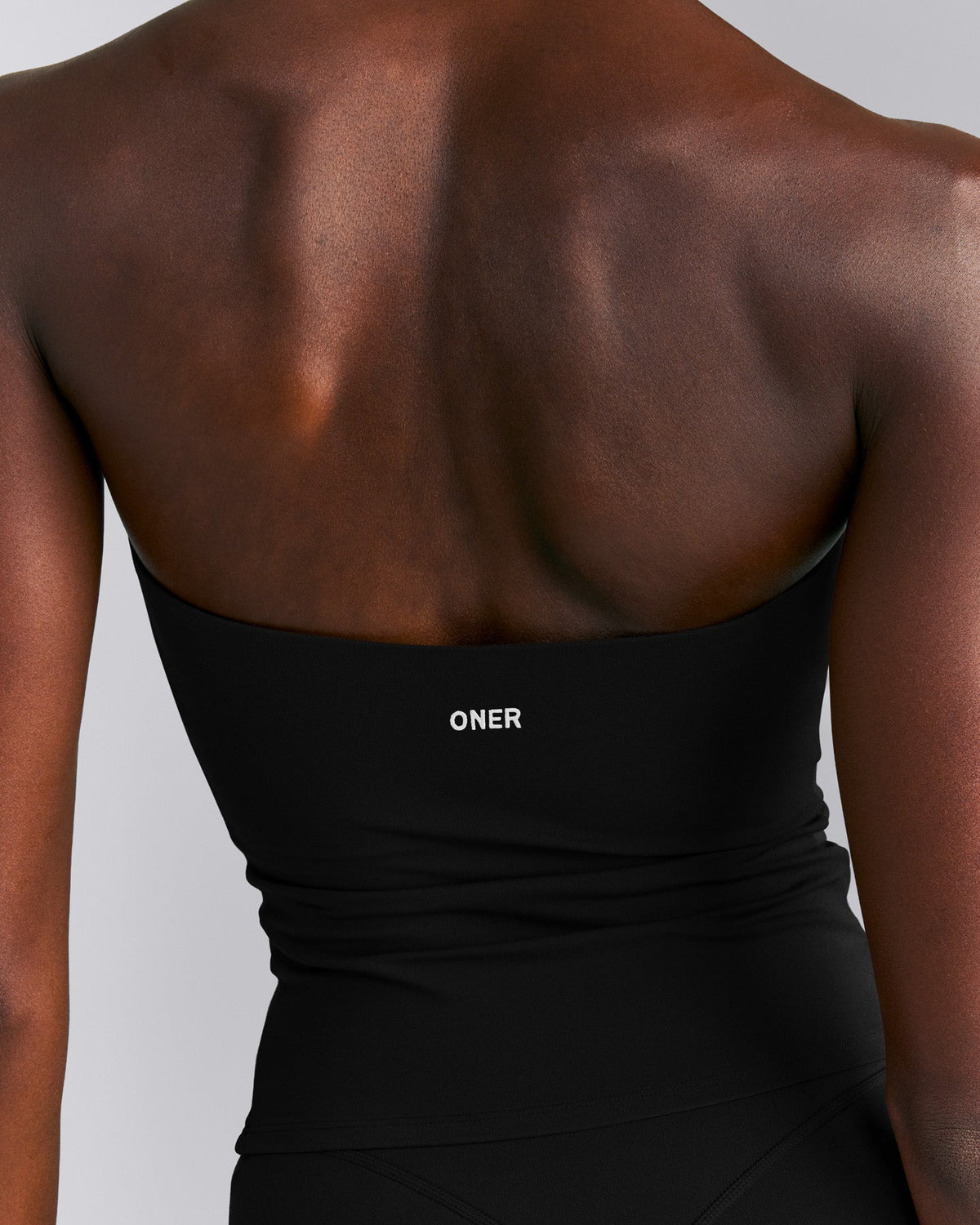 Oner Active SoftMotion™ Strappy Halter Neck Tank Top with Built in Bra Shelf | Black