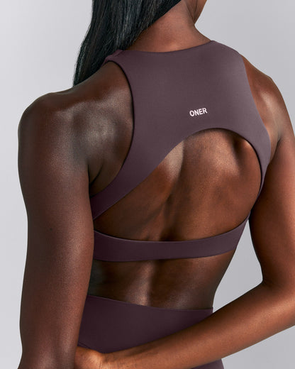 Oner Active SoftMotion™ High Neck Sports Bra | Dark Umber Brown