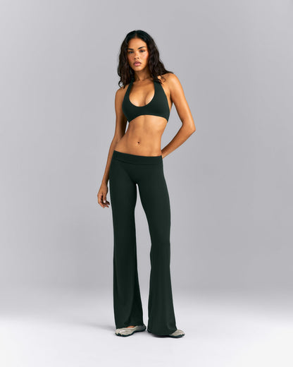 Oner Active SoftMotion™ Minimal Halter Neck Bralette | Emerald Noir
