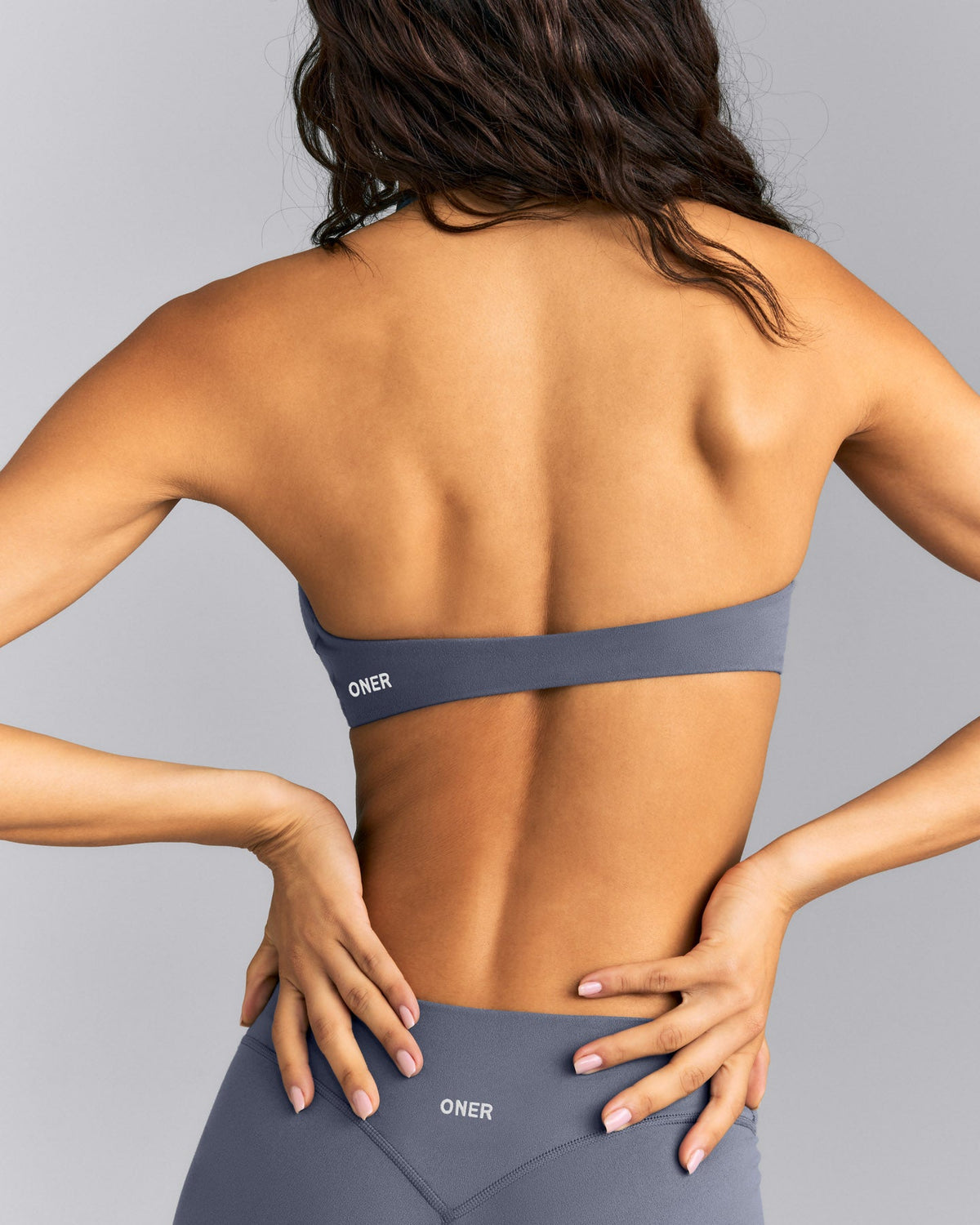 Oner Active SoftMotion™ Minimal Halter Neck Bralette | Granite Blue