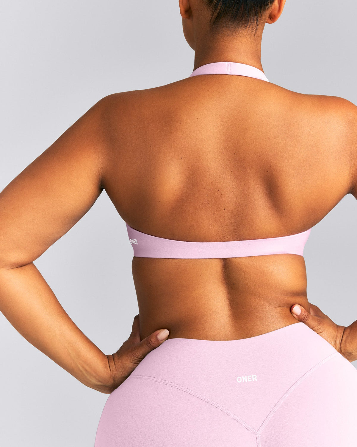 Oner Active SoftMotion™ Minimal Halter Neck Bralette | Chalk Pink