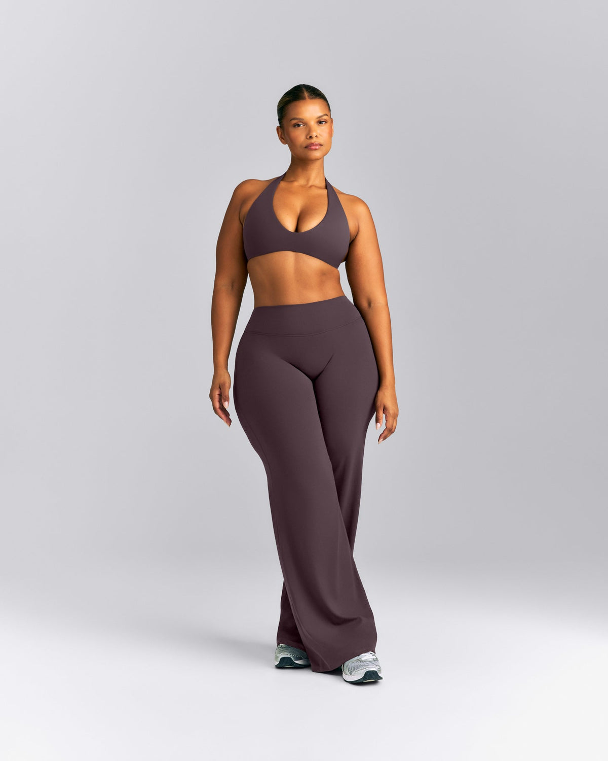 Oner Active SoftMotion™ Minimal Halter Neck Bralette | Dark Umber Brown
