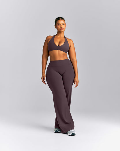 Oner Active SoftMotion™ Minimal Halter Neck Bralette | Dark Umber Brown