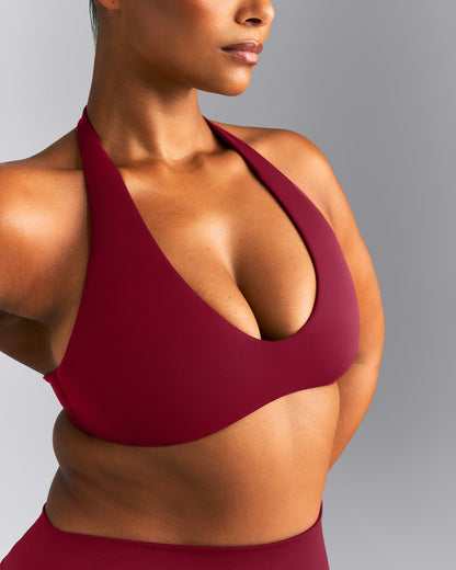 Oner Active SoftMotion™ Minimal Halter Neck Bralette | Ruby Red
