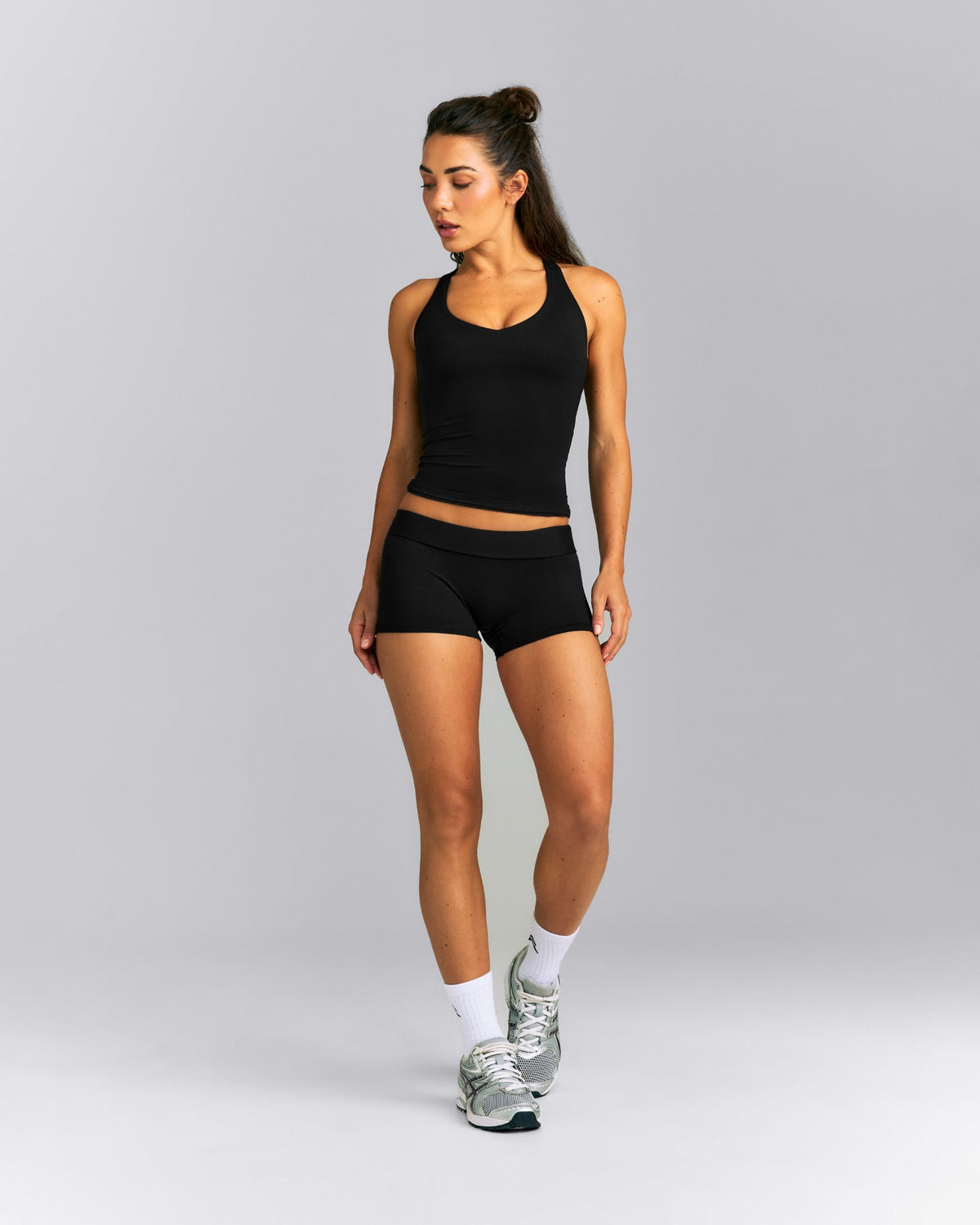 Oner Active SoftMotion™ Racer Back Tank Top with Built in Bra Shelf | Black