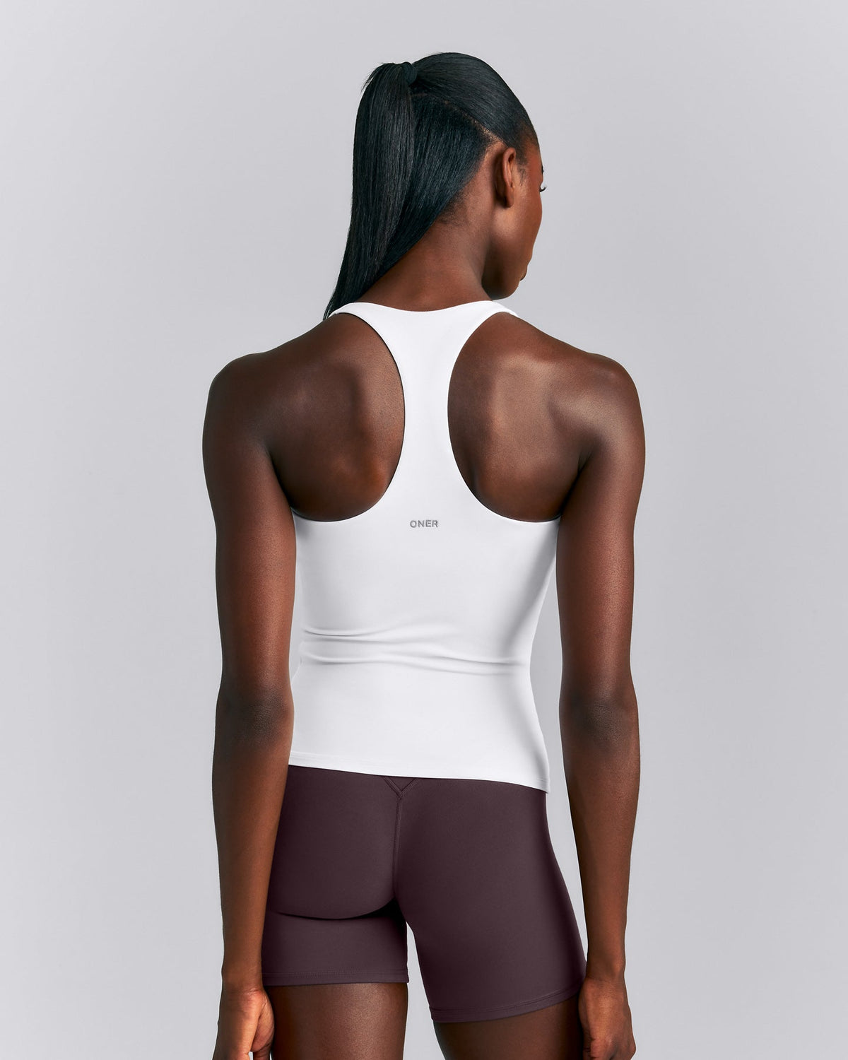 Oner Active SoftMotion™ Racer Back Tank Top with Built in Bra Shelf | White