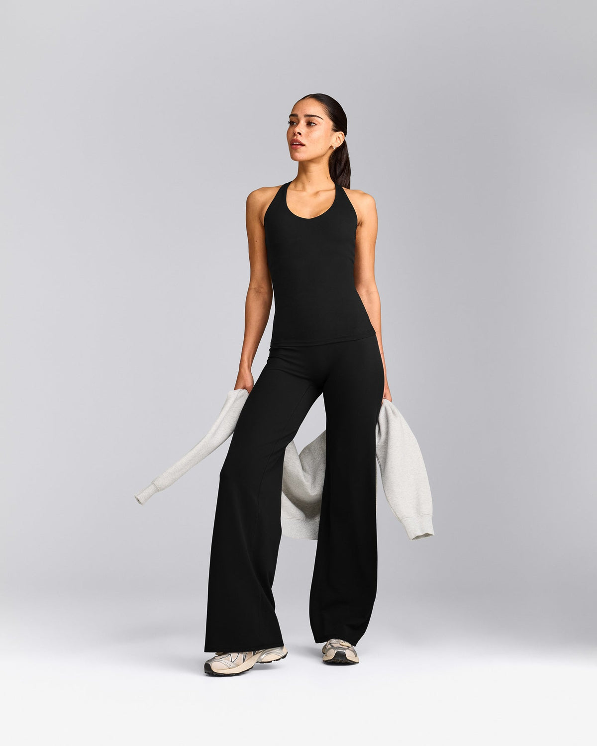 Oner Active SoftMotion™ Racer Back Tank Top with Built in Bra Shelf | Black