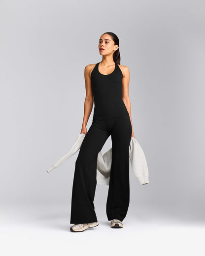 Oner Active SoftMotion™ Racer Back Tank Top with Built in Bra Shelf | Black
