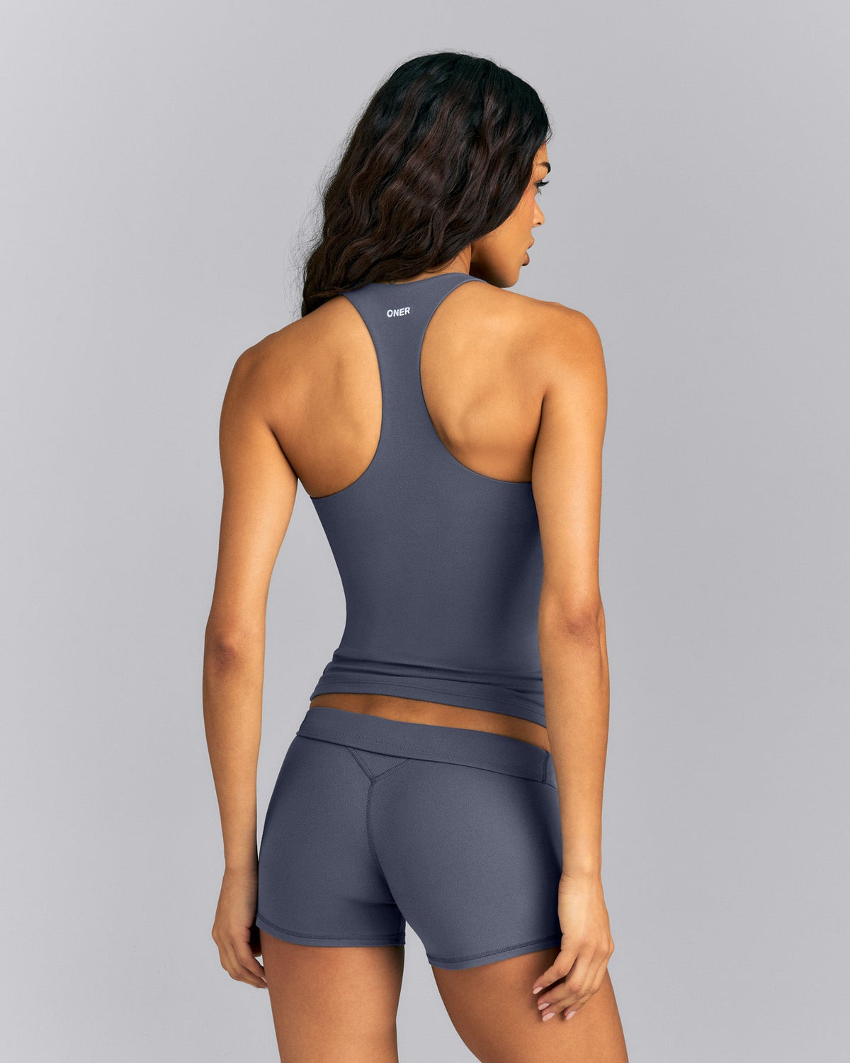 Oner Active SoftMotion™ Racer Back Tank Top with Built in Bra Shelf | Granite Blue