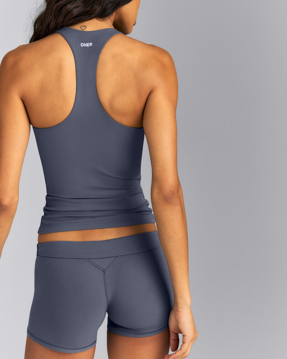 Oner Active SoftMotion™ Racer Back Tank Top with Built in Bra Shelf | Granite Blue