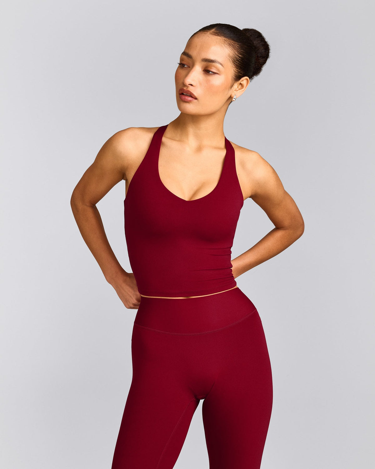 Oner Active SoftMotion™ Racer Back Mid Tank Top with Built in Bra Shelf | Ruby Red