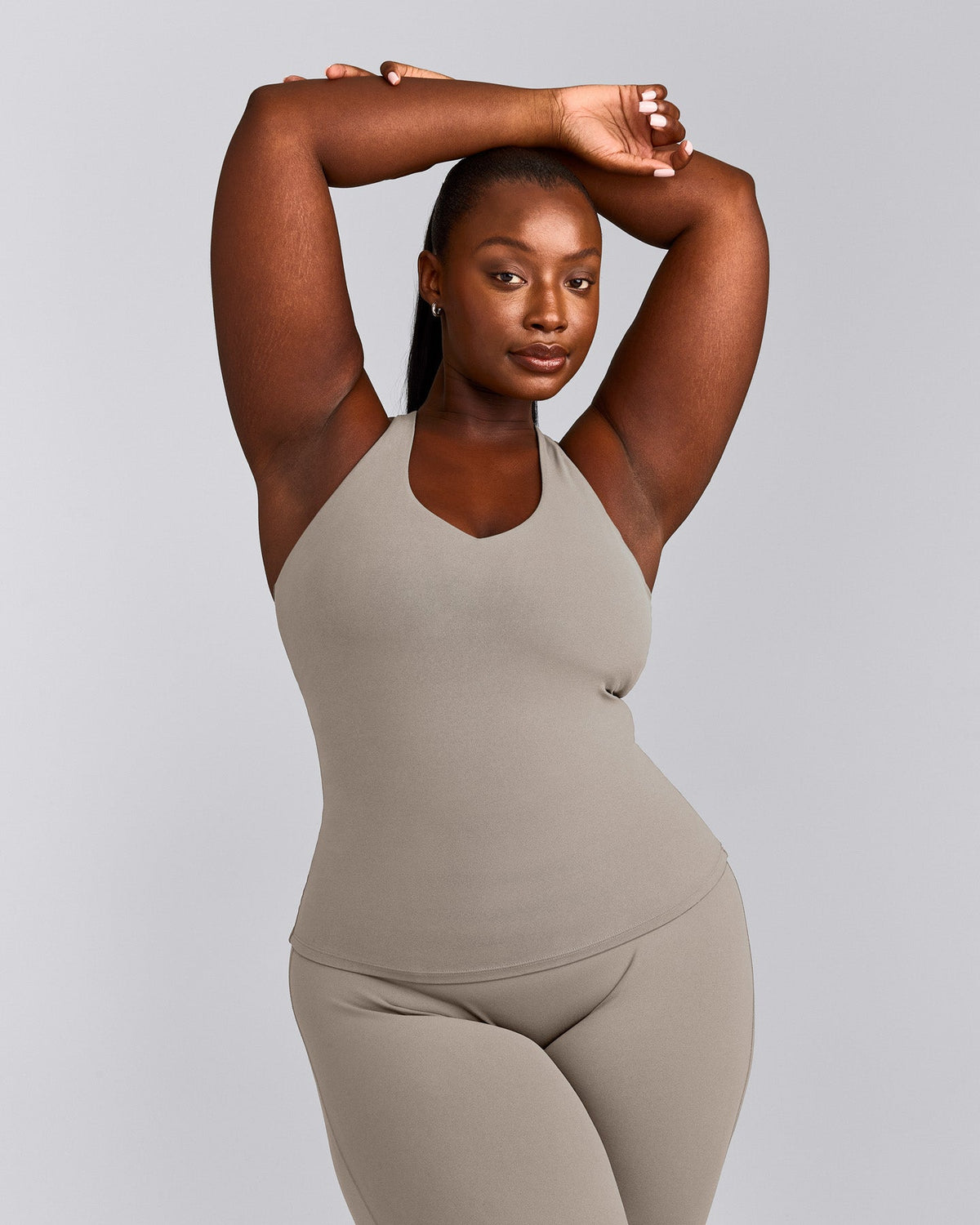 Oner Active SoftMotion™ Racer Back Tank Top with Built in Bra Shelf | Warm Sand