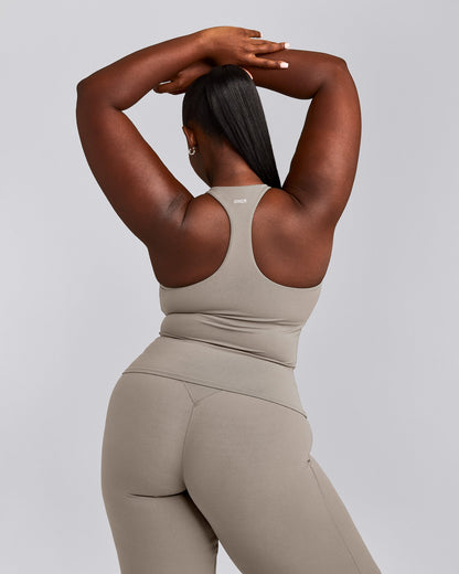 Oner Active SoftMotion™ Racer Back Tank Top with Built in Bra Shelf | Warm Sand