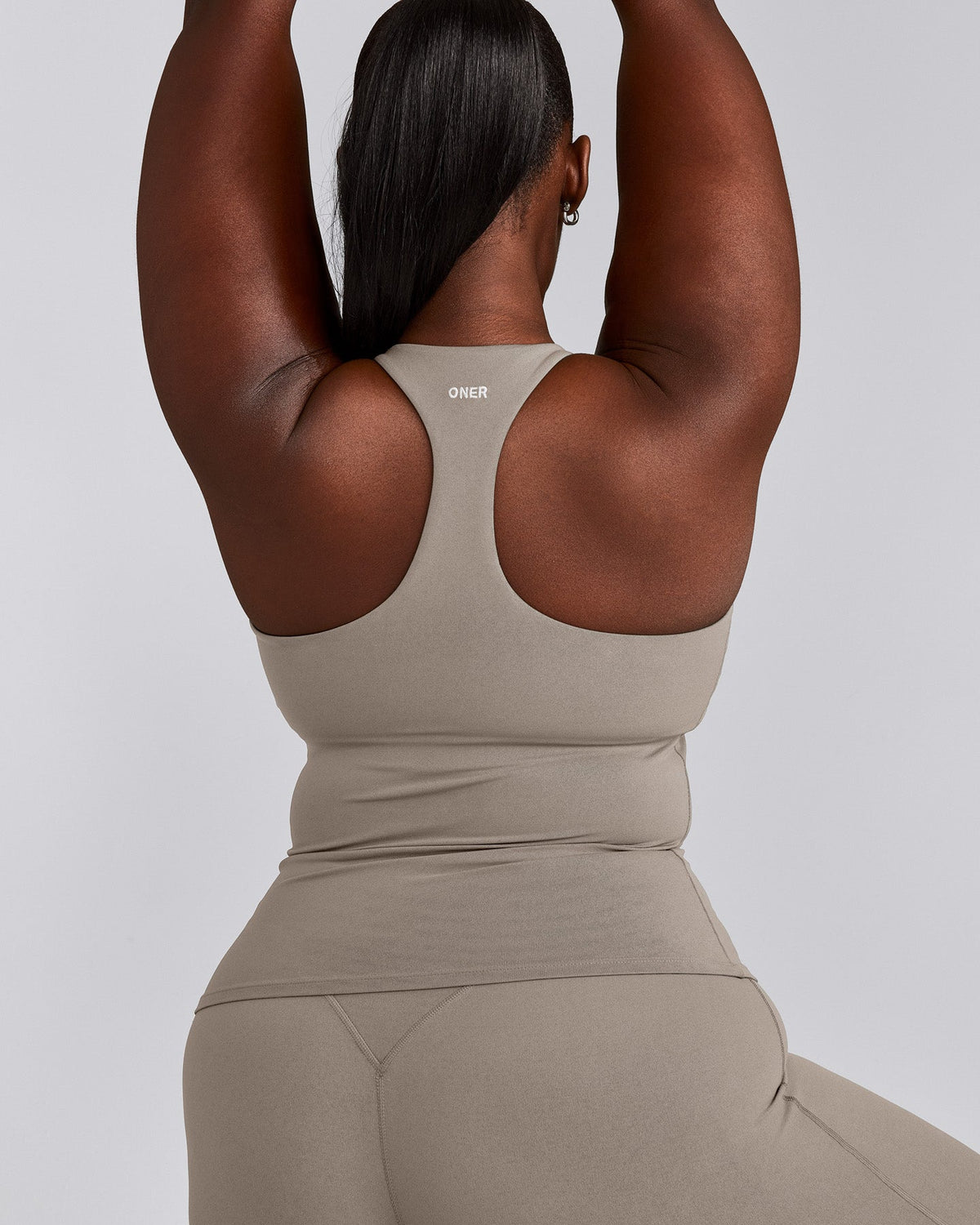 Oner Active SoftMotion™ Racer Back Tank Top with Built in Bra Shelf | Warm Sand