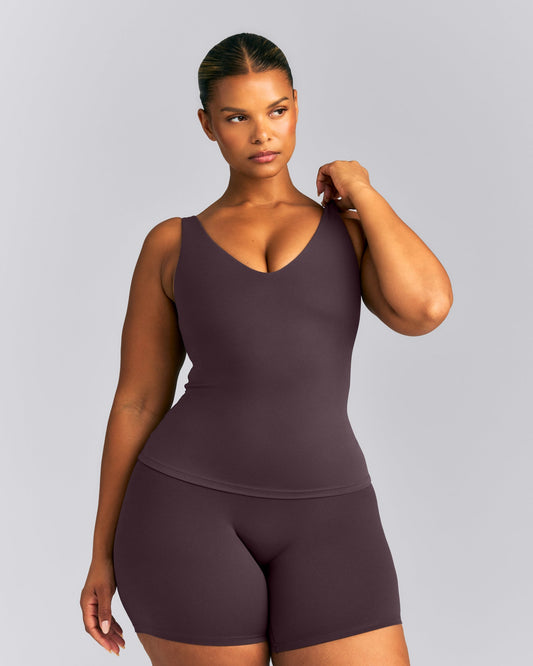 Oner Active SoftMotion™ Scoop Neck Tank Top | Dark Umber Brown