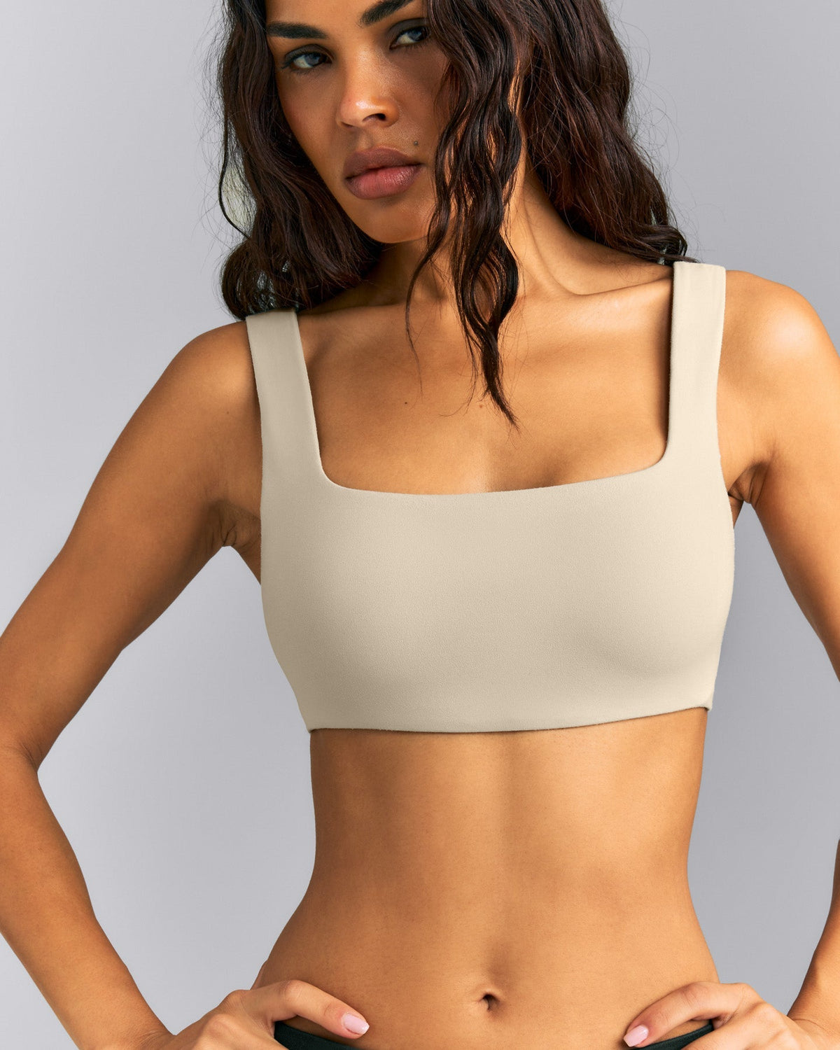 Oner Active SoftMotion™ Soft Square Neck Sports Bra | Oatmeal