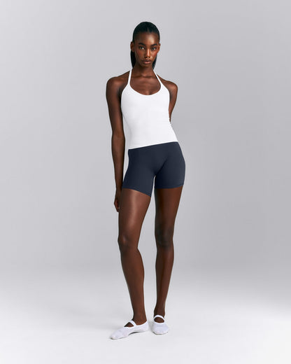 Oner Active SoftMotion™ Strappy Halter Neck Tank Top with Built in Bra Shelf | White