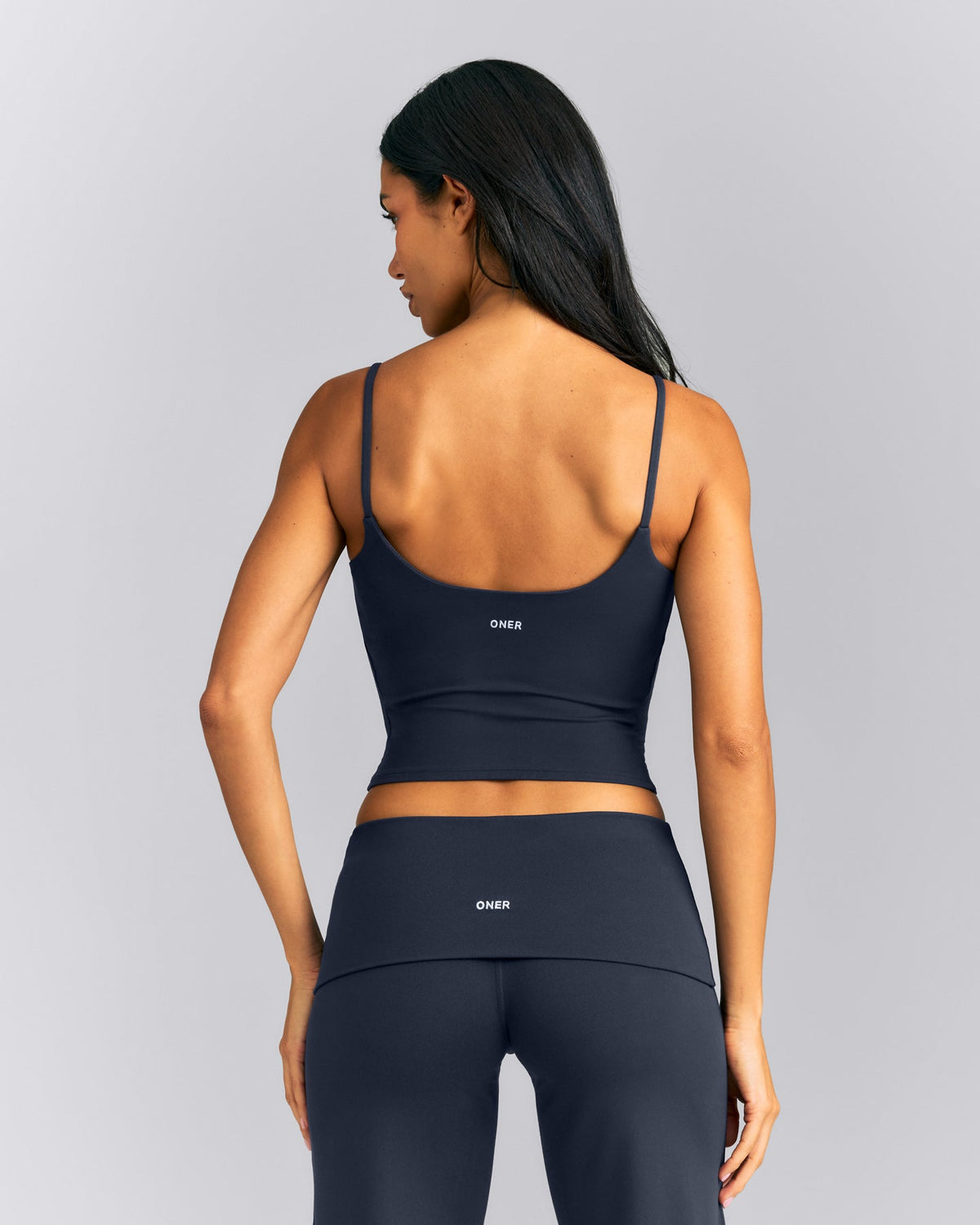Oner Active SoftMotion™ Strappy Mid Tank Top with Built in Bra Shelf | True Blue