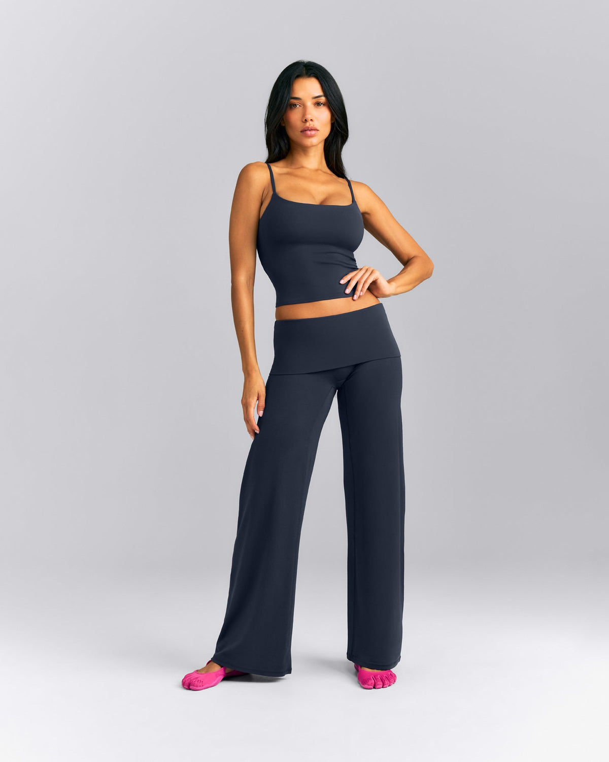 Oner Active SoftMotion™ Strappy Mid Tank Top with Built in Bra Shelf | True Blue