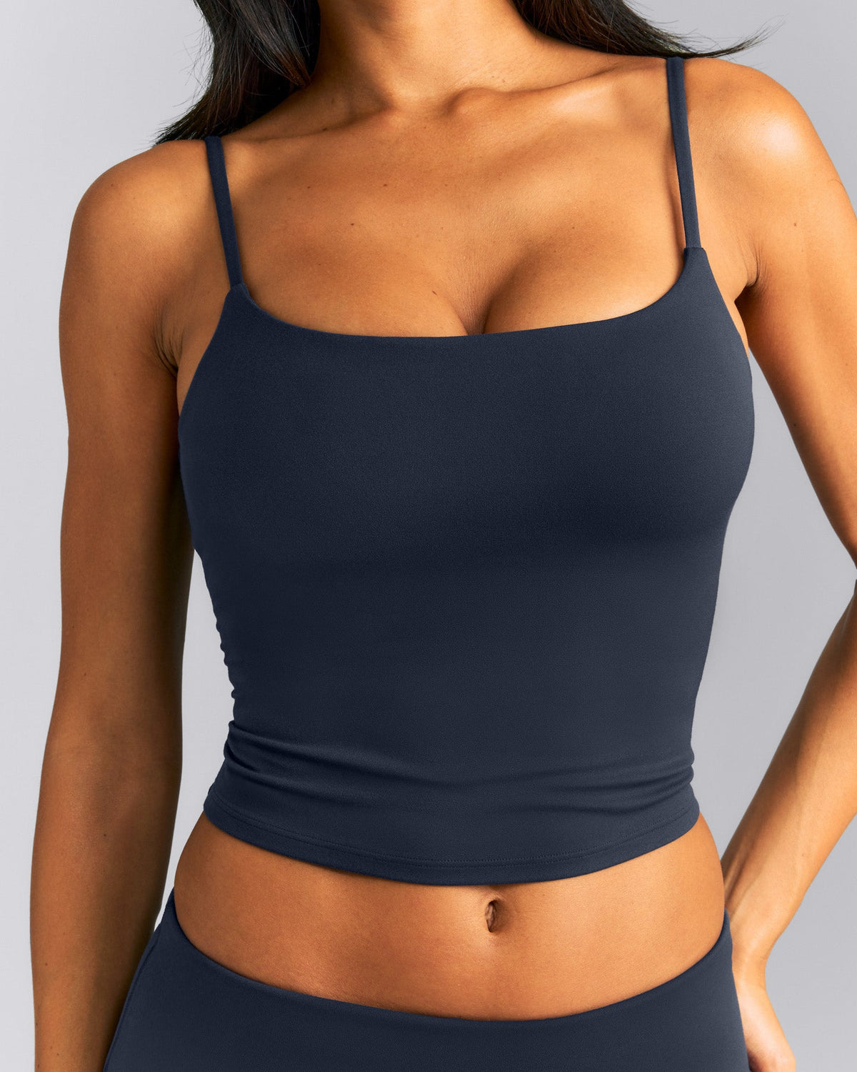 Oner Active SoftMotion™ Strappy Mid Tank Top with Built in Bra Shelf | True Blue