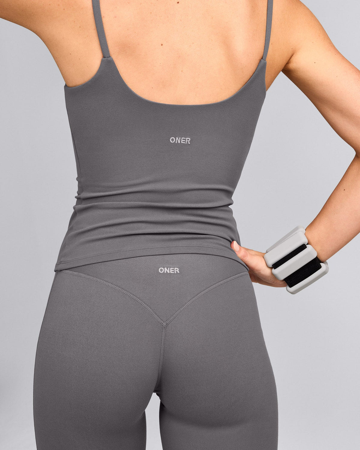 Oner Active SoftMotion™ Strappy Tank Top with Built in Bra Shelf | Ash Gray