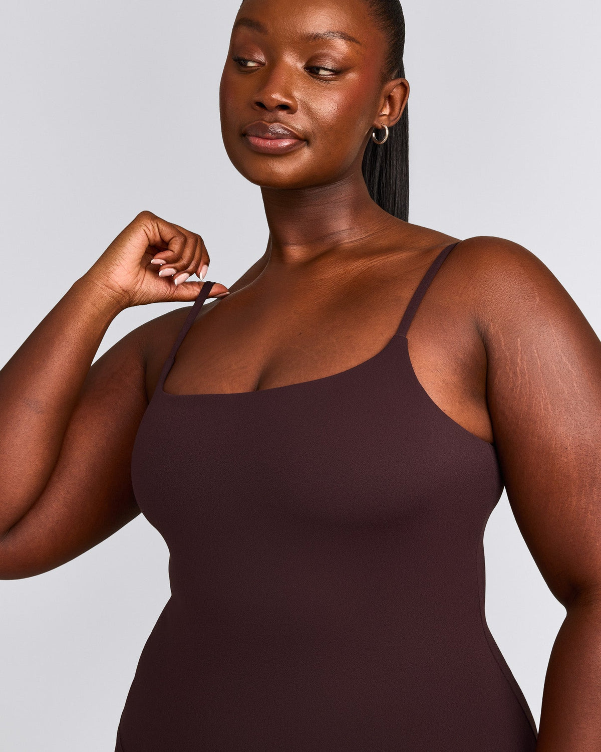 Oner Active SoftMotion™ Strappy Tank Top with Built in Bra Shelf | Plum Brown