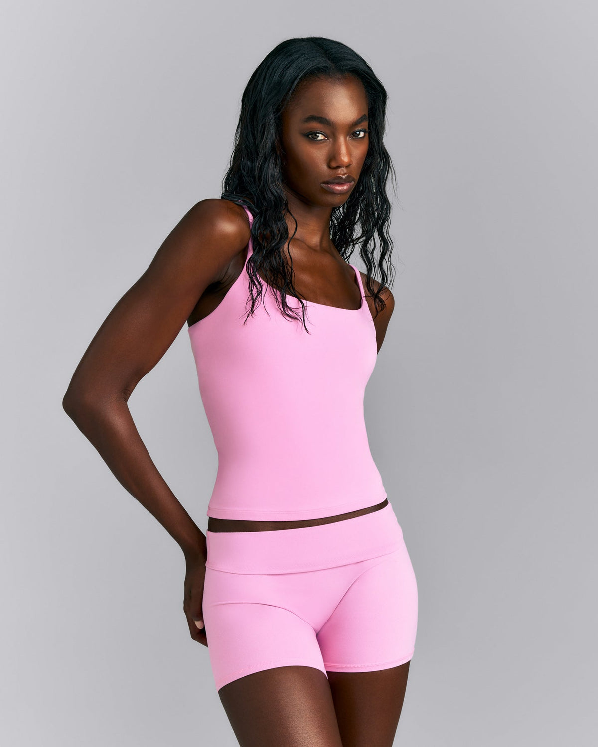Oner Active SoftMotion™ Strappy Tank Top with Built in Bra Shelf | Rose Pink