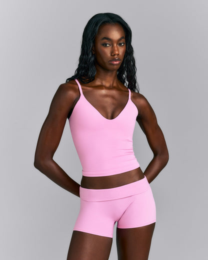Oner Active SoftMotion™ Adjustable V Neck Tank Top with Built in Bra Shelf | Rose Pink