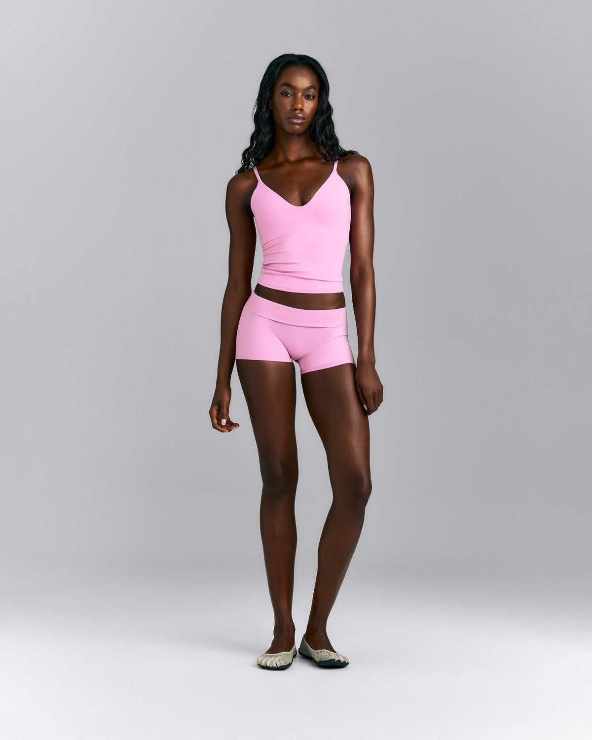 Oner Active SoftMotion™ Adjustable V Neck Tank Top with Built in Bra Shelf | Rose Pink