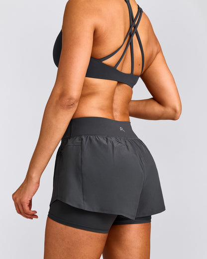 Oner Active UnifiedMove™ Double Layer Shorts 5" | Coal