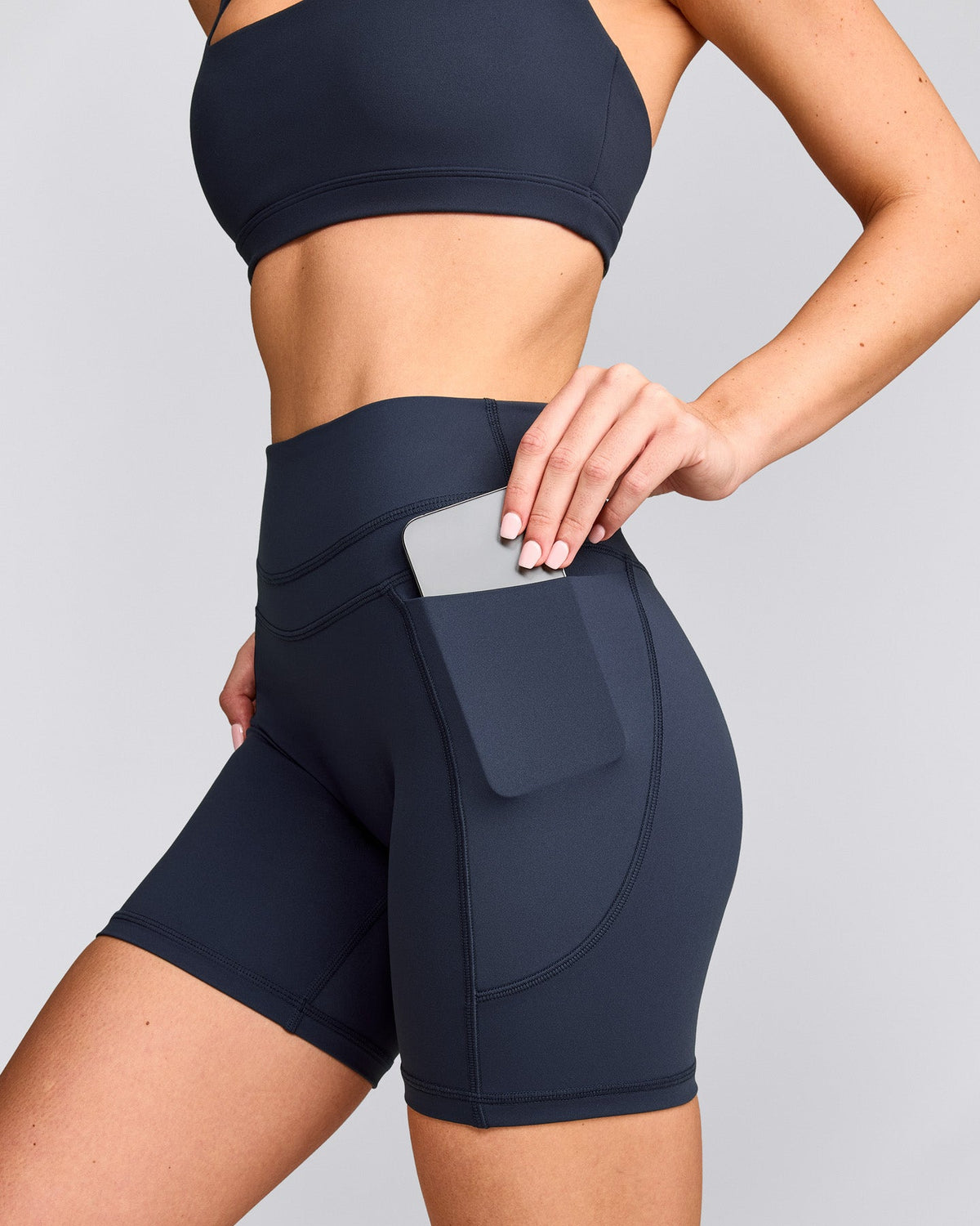 Oner Active UnifiedMove™ High Waisted Pocket Shorts 6" | True Blue