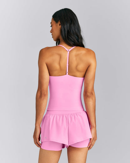 Oner Active UnifiedMove™ T Back Mid Tank with Built in Bra Shelf | Power Pink