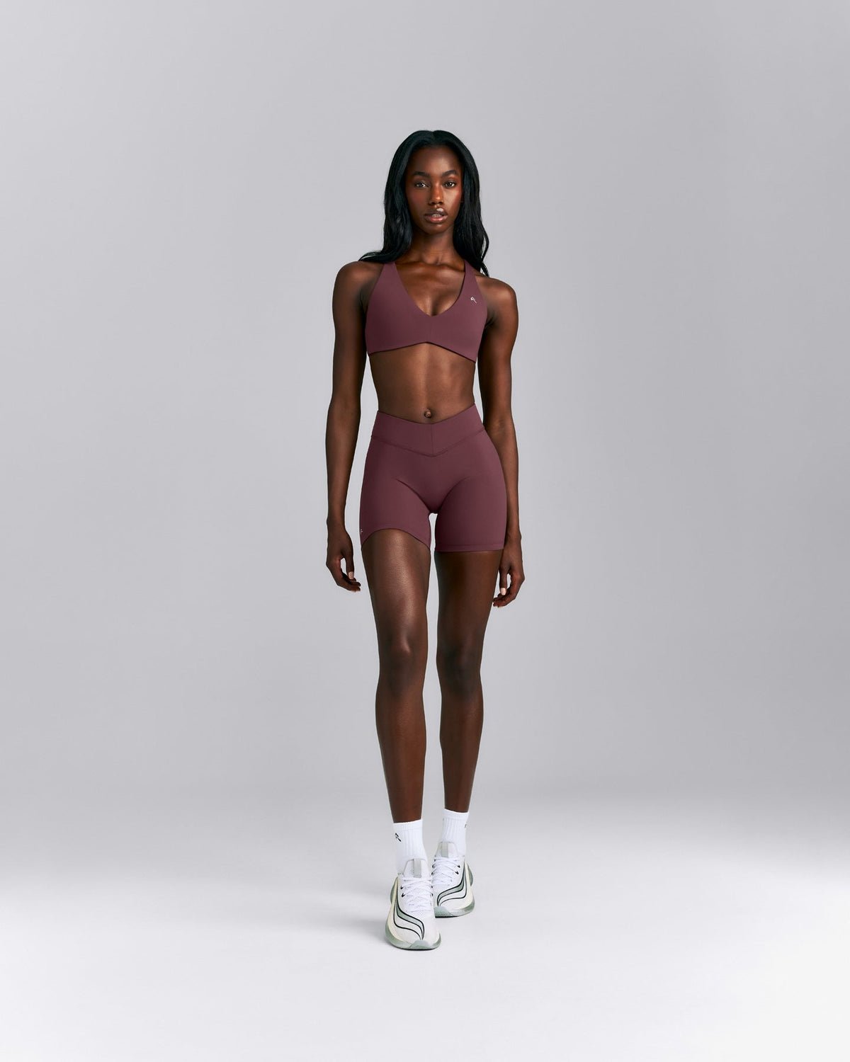 Oner Active UnifiedMove™ V Front Mid Rise Shorts 6" | Velvet Mocha