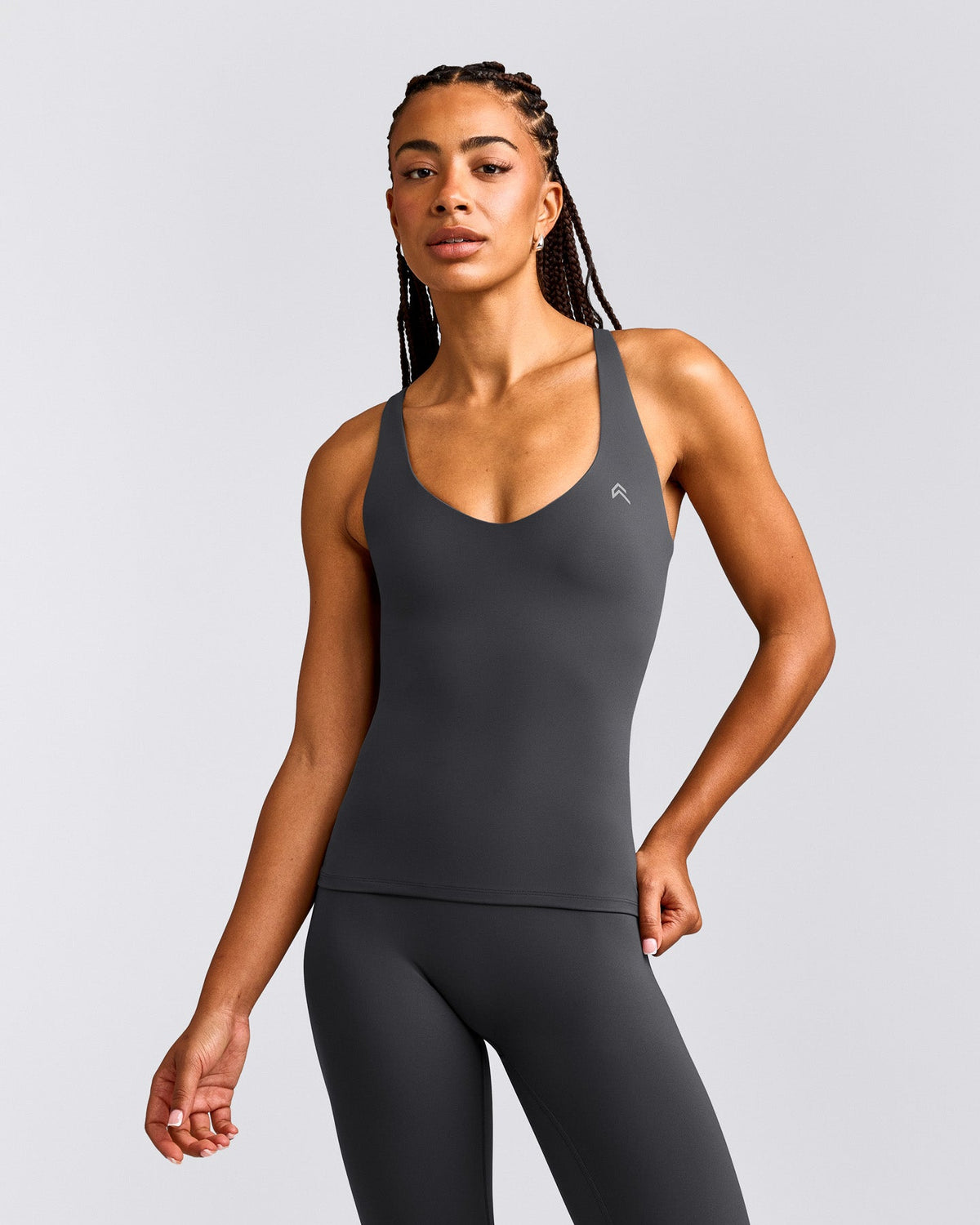 Oner Active UnifiedMove™ V Neck Cross Back Tank Top | Coal