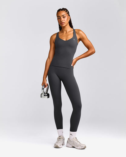 Oner Active UnifiedMove™ V Neck Cross Back Tank Top | Coal