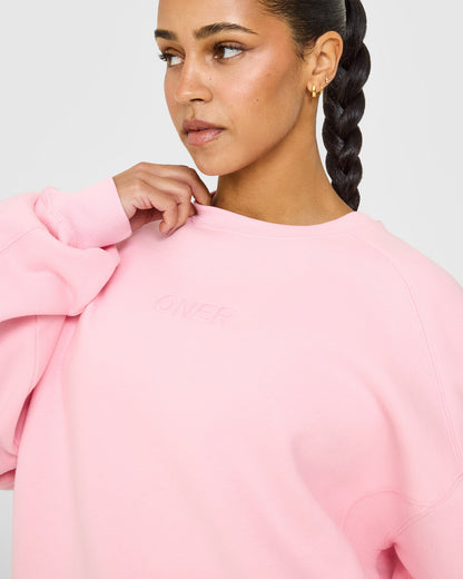 Oner Active Foundations Oversized Crew Neck Sweatshirt | Petal Pink