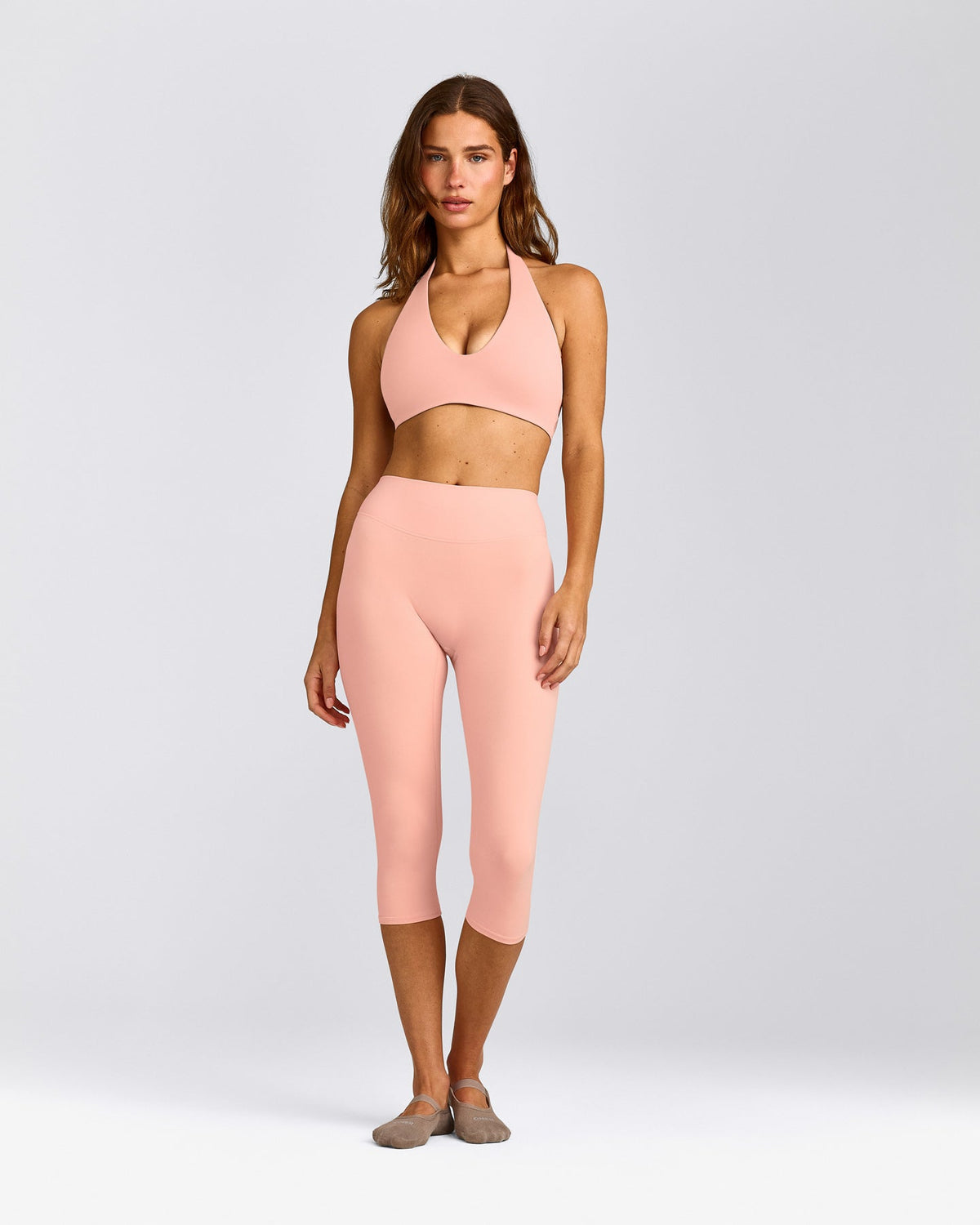 Oner Active SoftMotion™ Minimal Halter Neck Bralette | Peach Orange