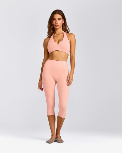 Oner Active SoftMotion™ Minimal Halter Neck Bralette | Peach Orange