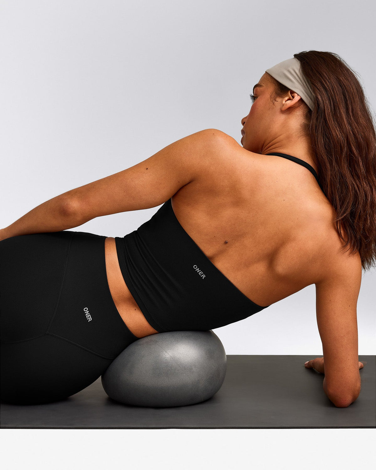 Oner Active SoftMotion™ Strappy Halter Neck Mid Tank Top with Built in Bra Shelf | Black